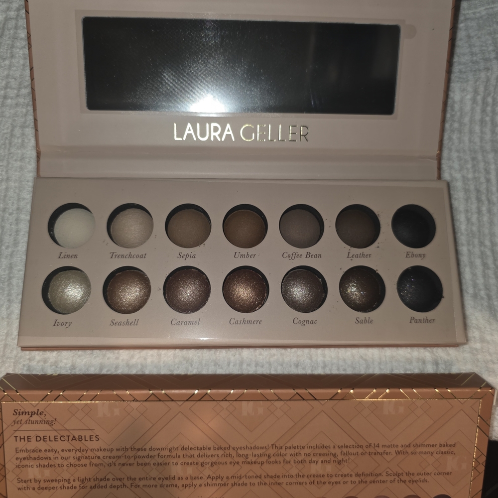 NWT Laura Geller Baked Eyeshadow Palette — Neutral Browns, Golds, Creams - Picture 5 of 5